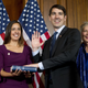 House Speaker Nancy Pelosi of Calif., administers the House oath of office to Rep. Josh Harder, D-Calif., during ceremonial swearing-in on Capitol Hill in Washington, Thursday, Jan. 3, 2019, during the opening session of the 116th Congress. (AP Photo/Jose Luis Magana